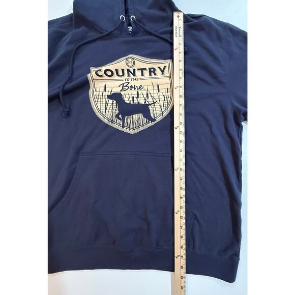 Country To The Bone C2B Hoodie Mens Navy Blue Size 2XL (45) - Picture 8 of 9